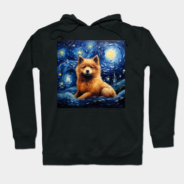 Finnish Spitz Painted by Vincent Van Gogh Hoodie by NatashaCuteShop